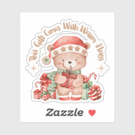 Adesivo de Natal Urso Teddy Fofo