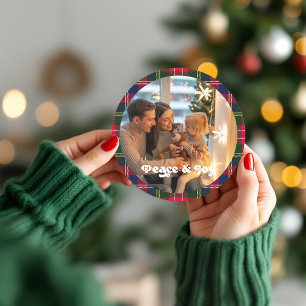 Adesivo de Natal Xadrez Personalizado Paz e Alegri