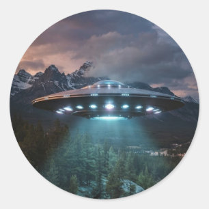 Adesivo de Nave Espacial Alienígena UFO Retro – Di