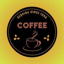 Adesivo de Negócio Negro de café personalizado