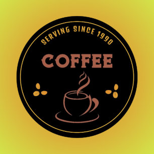 Adesivo de Negócio Negro de café personalizado