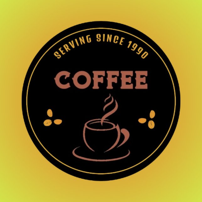 Adesivo de Negócio Negro de café personalizado (Criador carregado)