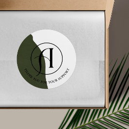 Adesivo de Negócios de Logo Redondo Minimalista