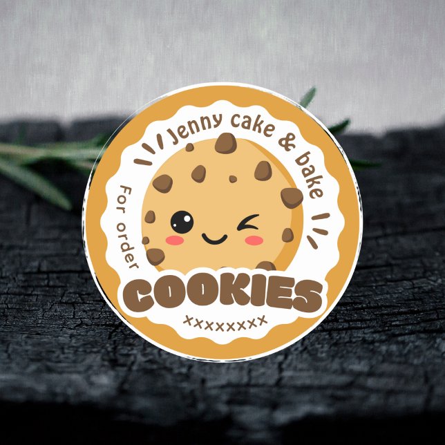 Adesivo de negócios doces & biscoitos marrons (Criador carregado)