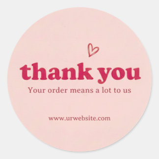 Adesivo de negócios Obrigado Rosa Personalizado