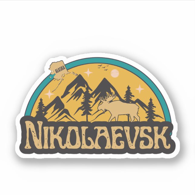 Adesivo de Nikolaevsk, Alasca (Frente)