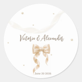 Adesivo de Noiva com Laço de Cetim Elegante