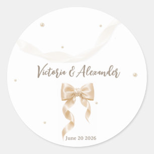 Adesivo de Noiva com Laço de Cetim Elegante
