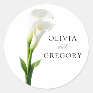 Adesivo de Noiva Elegante Lírio Calla Branco Editá