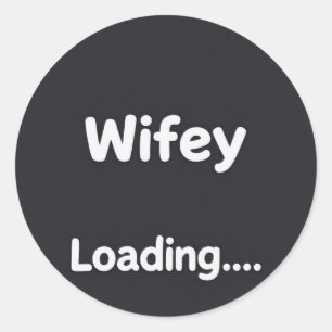 Adesivo de Noivado Minimalista Wifey Loading