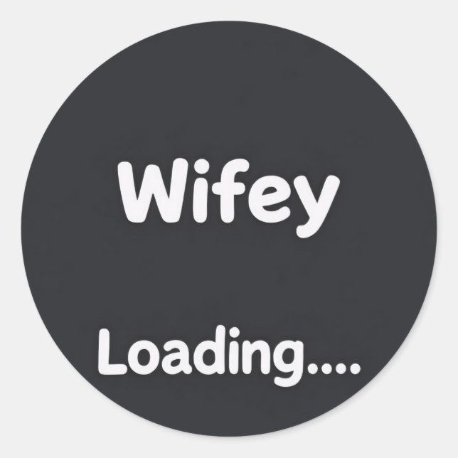Adesivo de Noivado Minimalista Wifey Loading (Frente)