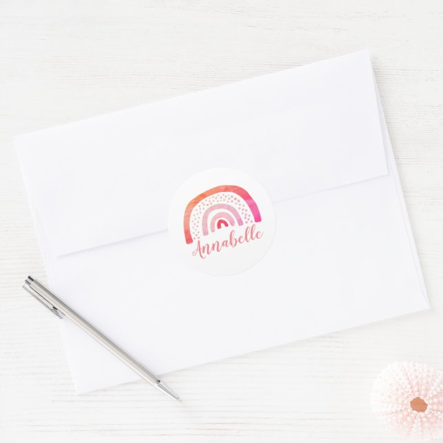 Adesivo de Nome Arco-Íris Personalizado Brilhante (Envelope)