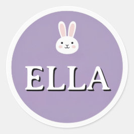 Adesivo de Nome de Coelho Personalizado – Design F