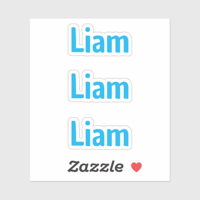 Adesivo de Nome de Crianças Azul Divertido Fofa (Folha)