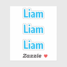 Adesivo de Nome de Crianças Azul Divertido Fofo