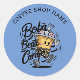 Adesivo de nome de marca engraçado Boba Beats Card