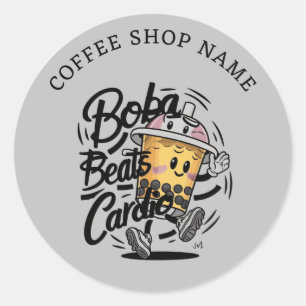Adesivo de nome de marca engraçado Boba Beats Card