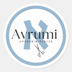 Adesivo de nome personalizado azul moderno para Up