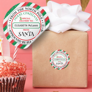 Adesivo de Nome Personalizado de Papai Noel — Obra
