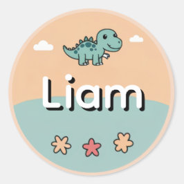 Adesivo de Nome Personalizado para Crianças – Dino