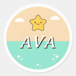 Adesivo de Nome Personalizado para Crianças – Estr