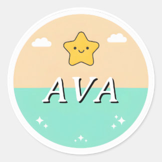 Adesivo de Nome Personalizado para Crianças – Estr