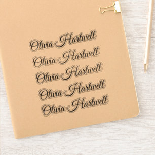 Adesivo de Nome Personalizado – Repetido 5 Vezes