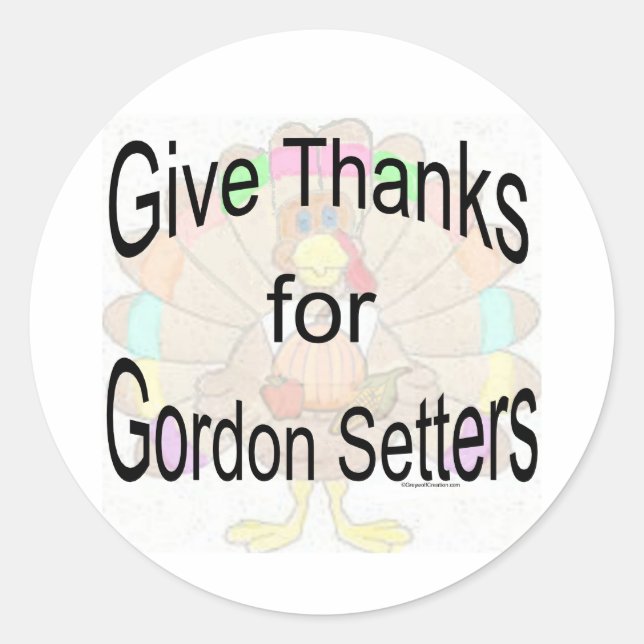 Adesivo Dê Obrigados para o Gordon Setters Sticker (Frente)