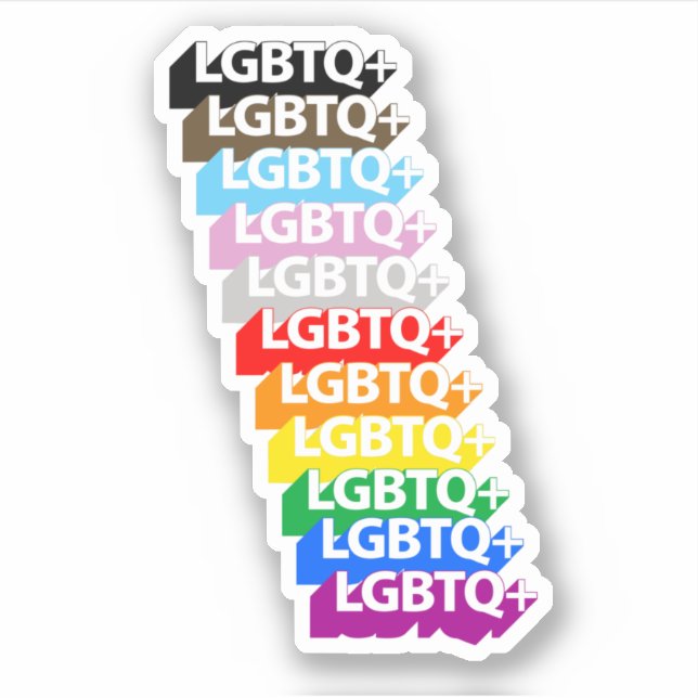 Adesivo de Orgulho Progressivo LGBTQ+ (Frente)
