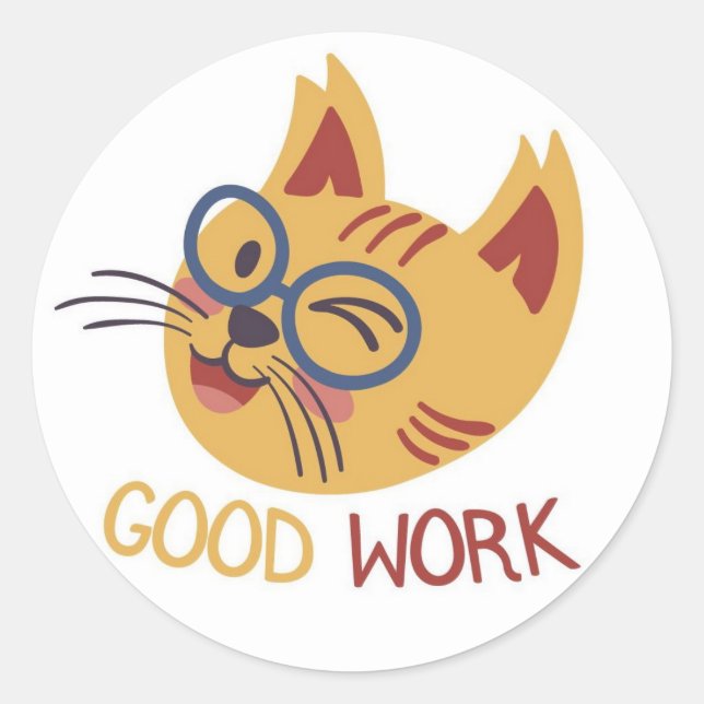 Adesivo de ótimo trabalho de gato fofo (Frente)