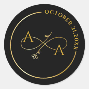 Adesivo de ouro personalizado para amor infinito d