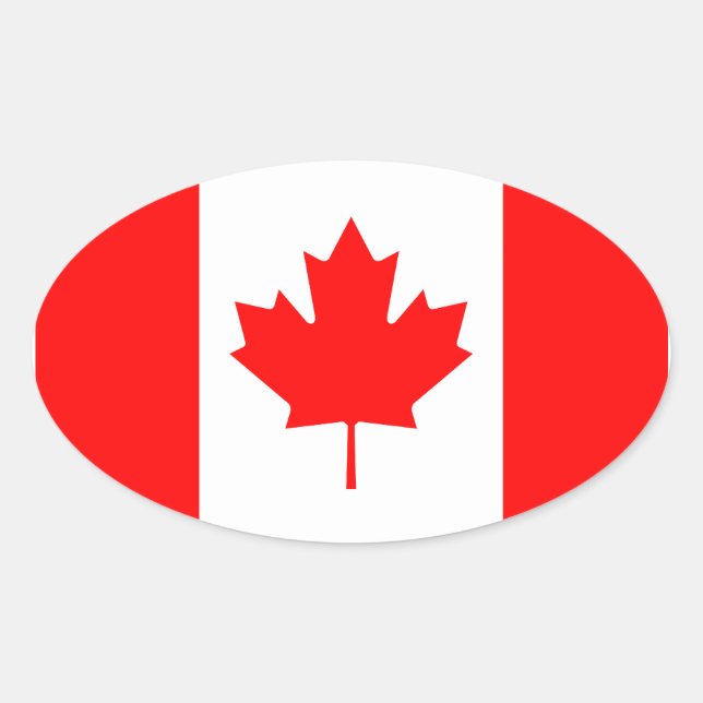 Adesivo de Oval de Sinalizador do Canadá (Frente)