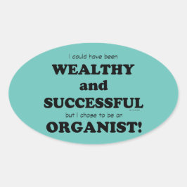 Adesivo de Oval, rico e bem-sucedido, do Organista