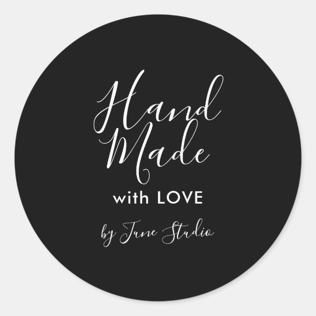 Adesivo de pacote feito à mão com amor moderno (Frente)