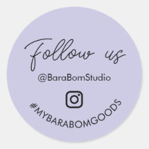 Adesivo de Pacote Siga-nos no Instagram Roxo