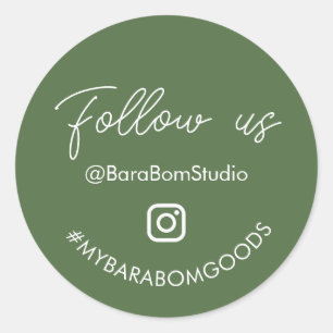Adesivo de pacote Siga-nos no Instagram Verde
