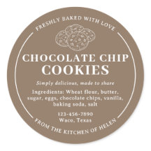 Adesivo de Padaria de Biscoitos com Chips de Choco