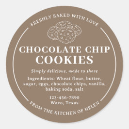 Adesivo de Padaria de Biscoitos com Chips de Choco