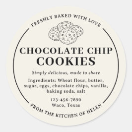 Adesivo de Padaria de Biscoitos com Chips de Choco