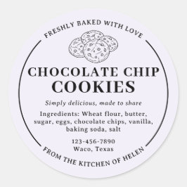 Adesivo de Padaria de Biscoitos com Chips de Choco