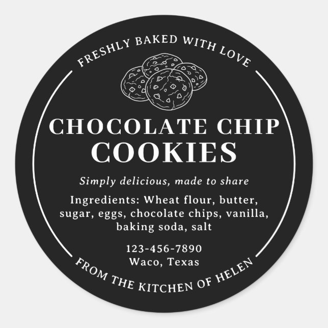 Adesivo de Padaria de Biscoitos com Chips de Choco (Frente)
