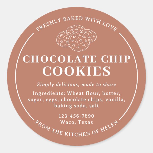Adesivo de Padaria de Biscoitos com Chips de Choco (Frente)