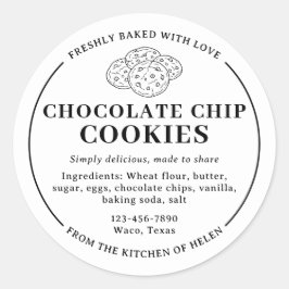 Adesivo de Padaria de Biscoitos com Chips de Choco