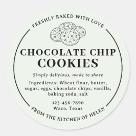 Adesivo de Padaria de Biscoitos com Chips de Choco