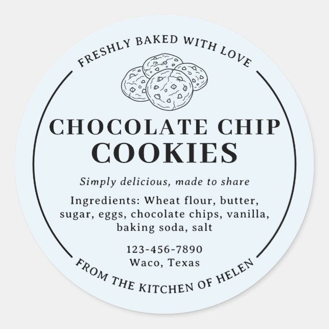 Adesivo de Padaria de Biscoitos com Chips de Choco (Frente)
