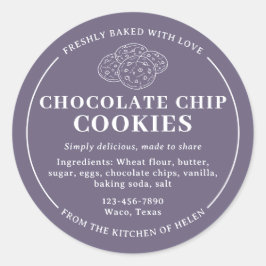 Adesivo de Padaria de Cookies com Chips de Chocola
