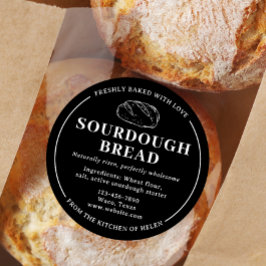 Adesivo de Padaria de Pão Preto Sourdough Rústico