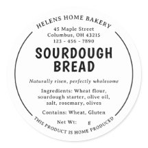 Adesivo de Padaria de Pão Sourdough da Lei de Cott