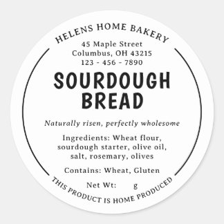 Adesivo de Padaria de Pão Sourdough da Lei de Cott