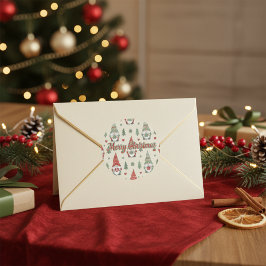 Adesivo de Padrão de Gnome de Natal Festivo
